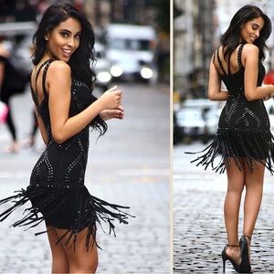Love this stunning Modern Day Flapper Women's Black Fringe Dress